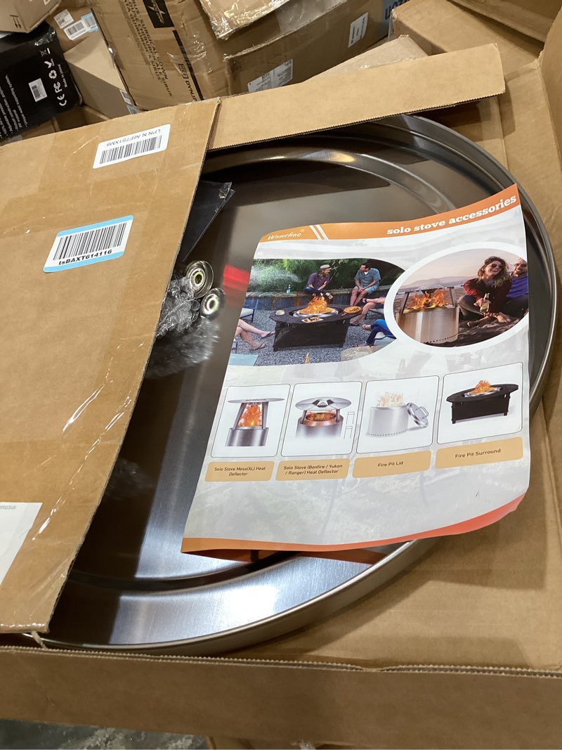 Condition photo showing Good Condition for 47.8 in with oxford cloth safety enclosure fire pit surround tabletop for solo stove yukon, bonfire & tiki fire pits, 30.2 in inner, durable tabletop, safe & spacious outdoor accessory. l - for solo stove yukon 2.0