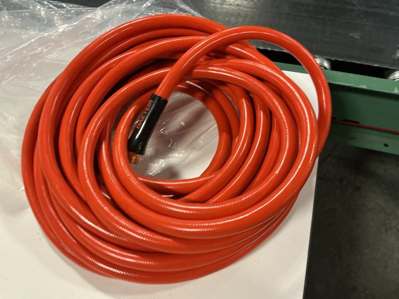 Condition photo showing As Is for kotto heavy duty garden hose; 5/8in. high flow; lightweight; leak-proof; flexible water hose