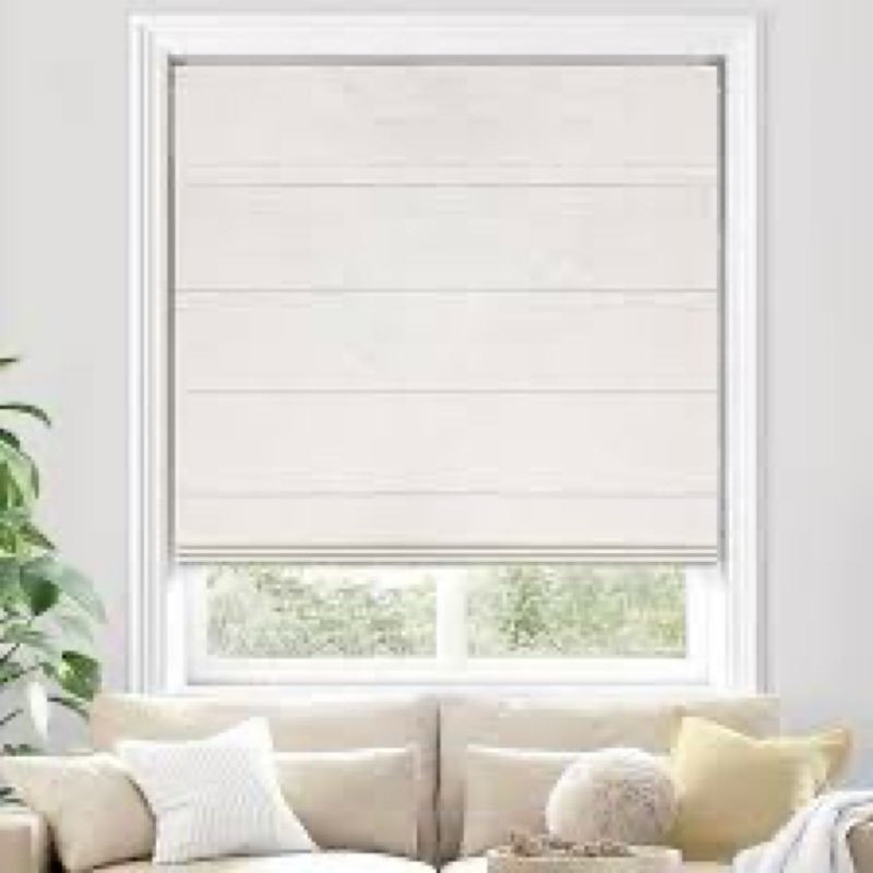 UNISHADES 100% Blackout Cordless Roman Shades for Indoor Windows & French Doors, for Window Size 36"