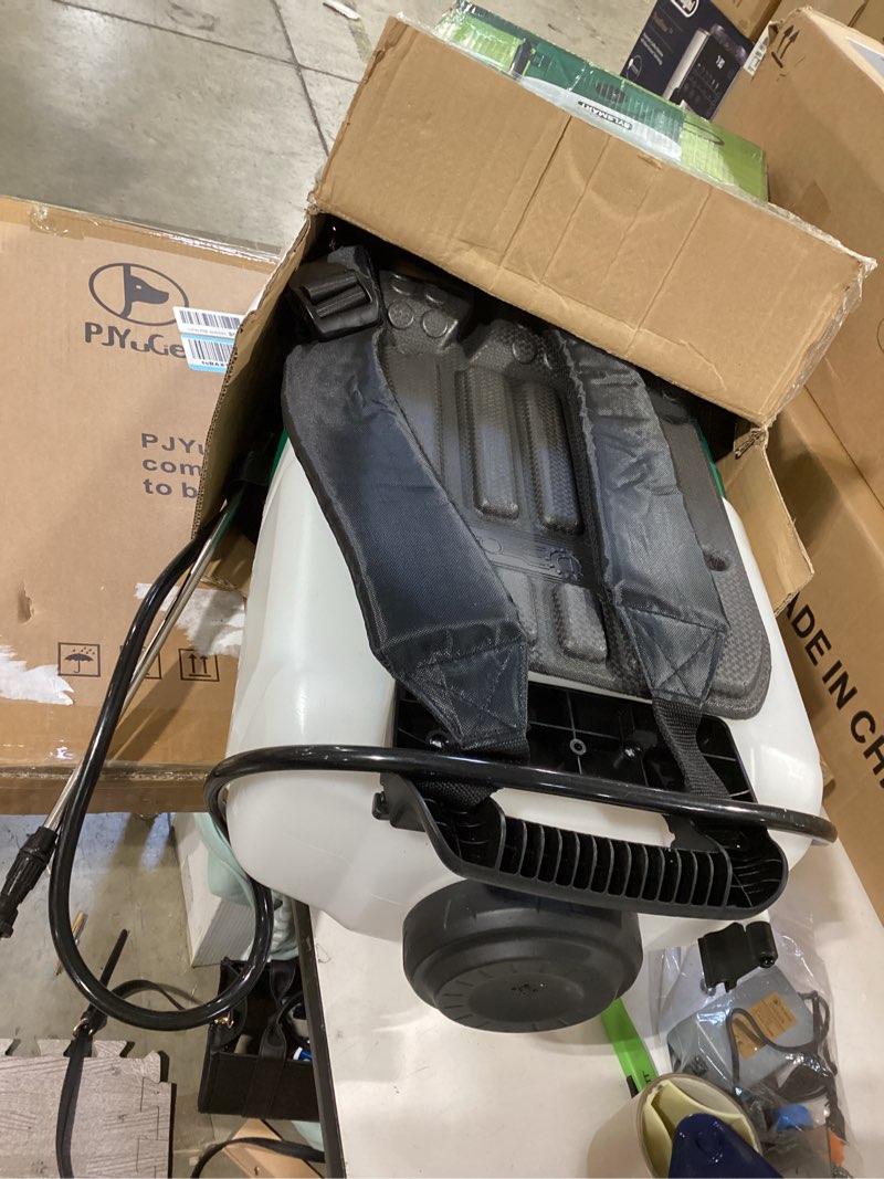 Condition photo showing Good Condition for battery powered backpack sprayer 4 gallon, 0-100 psi strong electric sprayer compatible with makita 18v battery, 5 nozzles, weed sprayer for lawn & garden, yard, fertilizer (battery inc)
