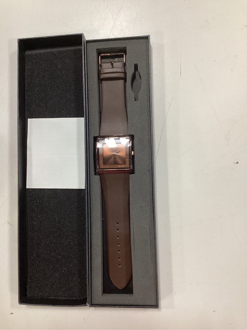 Condition photo showing New/Like New for sibosun mens watch men's square watches for men fashion minimalist quartz wrist watch leather strap business casual wrist watch analog a-a. brown