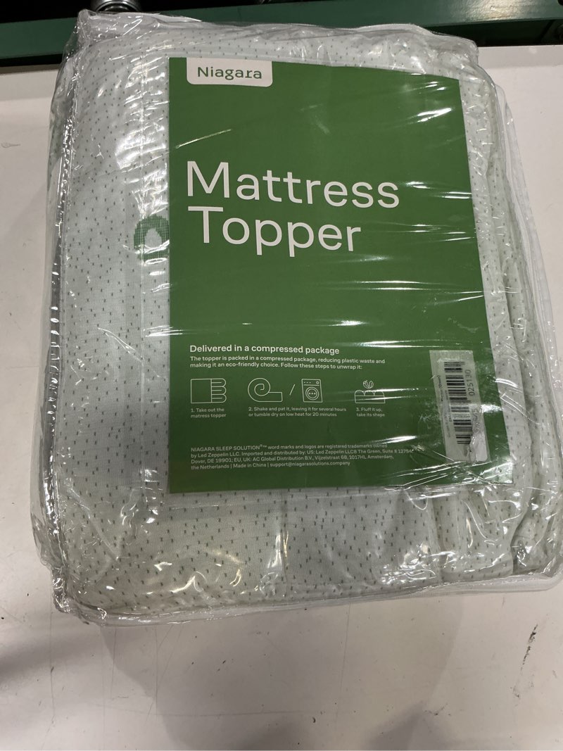 Condition photo showing New/Like New for ultra soft queen rv size mattress topper - viscose made from bamboo pillow top mattress pad for back pain relief - naturally cooling for hot sleepers, green green queen rv