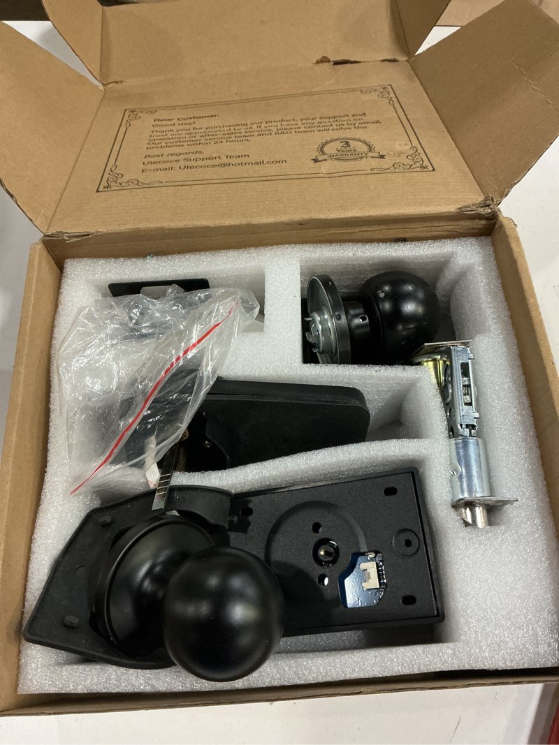 Condition photo showing Good Condition for fingerprint keypad deadbolt with handle set, keyless entry door lock, door locks for front door lock set, app control, auto locking, easy to install, matte black