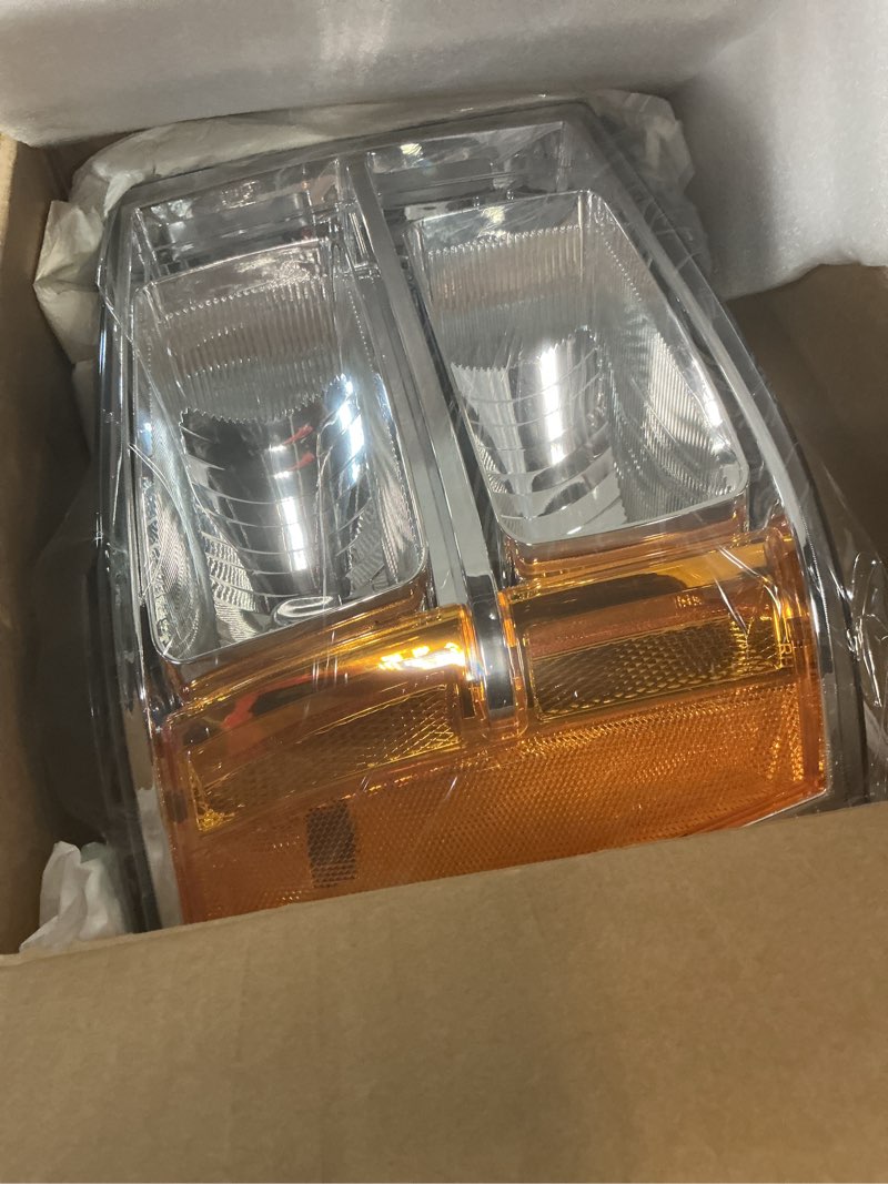 Condition photo showing New/Like New for apsve headlights assembly compatible with 2007-2013 gmc sierra 1500, 2007-2014 gmc sierra 2500hd 3500hd halogen headlamp assembly, chrome housing amber reflector