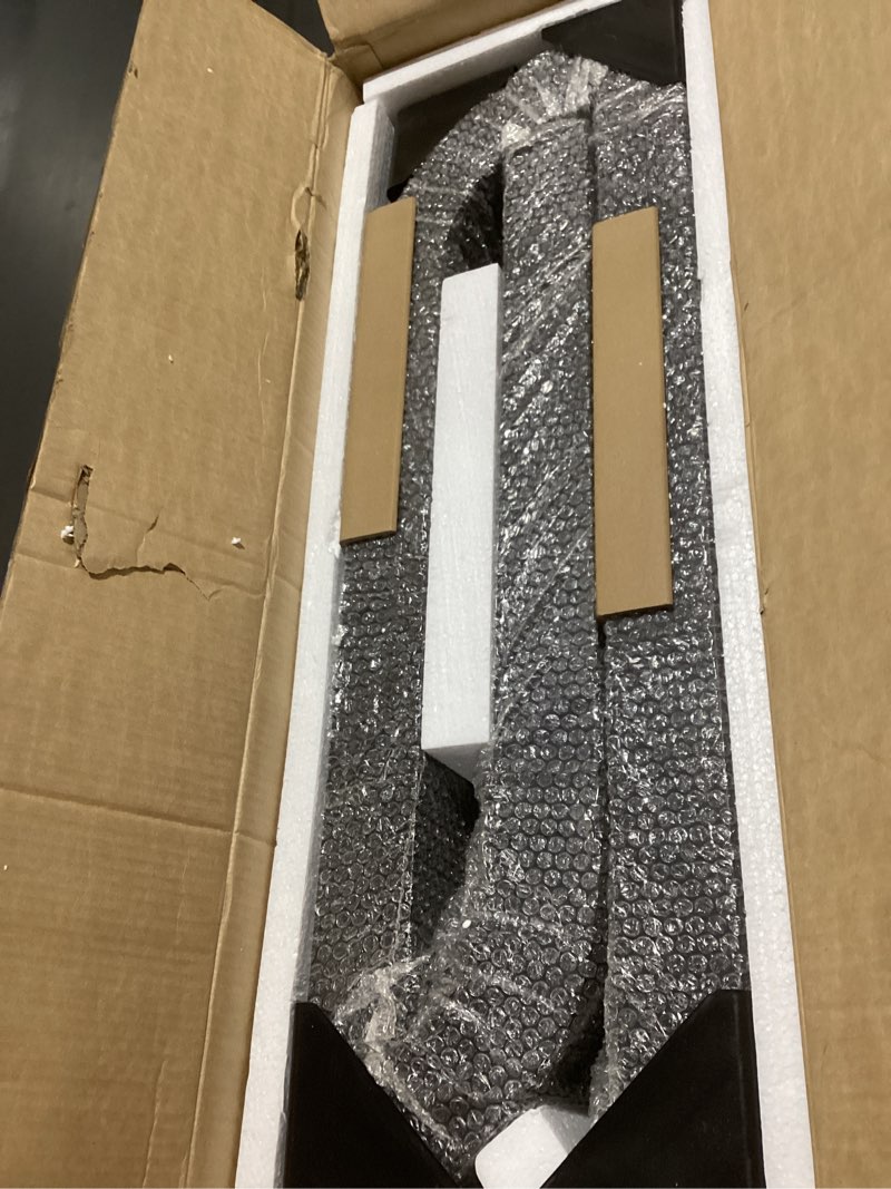 Condition photo showing Good Condition for Console Table Modern Minimalist Black 52in Wide MDF Sled Base Entry Table Sturdy 180 lb Capacity for Living Room Hallway Bedroom, Elegant Narrow 12in Depth