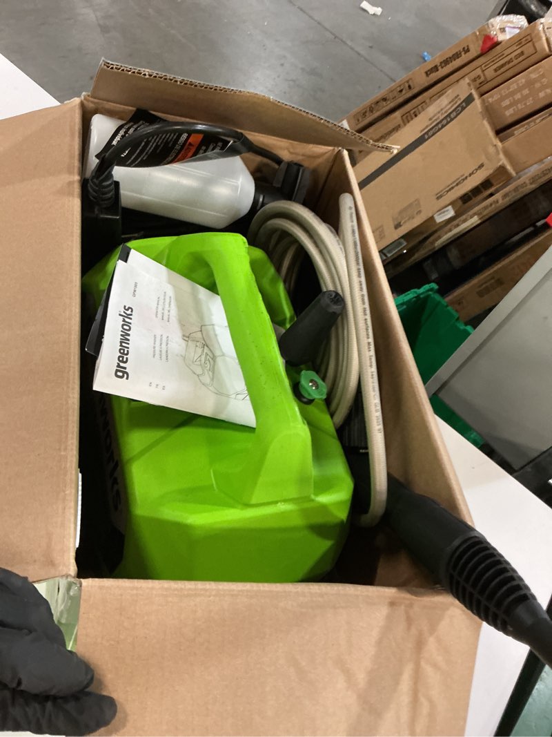 Condition photo showing As Is for Greenworks 1800-PSI 1.1-GPM Cold Water Electric Pressure washer with 2 Spray Tips