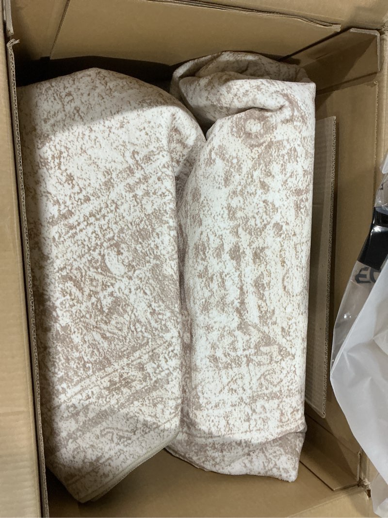Condition photo showing Good Condition for 10x14 Area Rugs for Living Room, Non Slip Machine Washable Vintage Rugs, Low Pile Lightweight Large Rug for Bedroom, Dining Room, Home Office Beige Beige 10' x 14' (Rectangular)