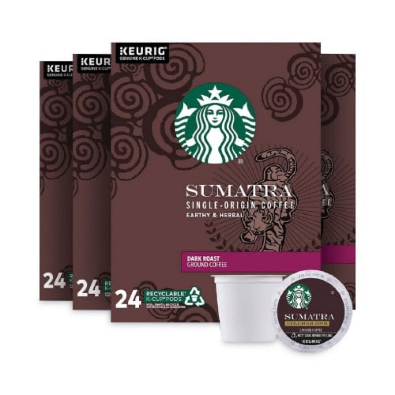 Starbucks Sumatra Coffee K-Cups, Sumatra, 0.4 oz K-Cup, 96