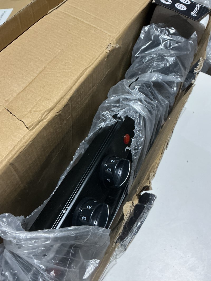 Condition photo showing Good Condition for ovente electric countertop double burner, 1700w cooktop with 7.25" and 6.10" cast iron hot plates, temperature control, portable cooking stove and easy to clean stainless steel base, black bgs102b bgs102b - black