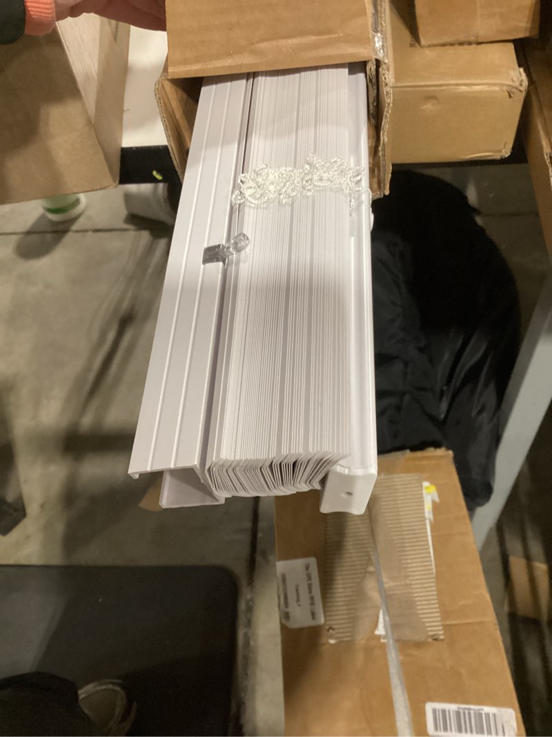 Condition photo showing Good Condition for Blinds for Indoor Windows 1" Vinyl L-Shaped Slats Cordless Mini Blinds for Home, 30" W × 36" H - White White 30" W × 36" H