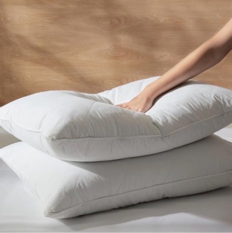 Three Geese White Goose Feather Bed Pillows Queen/Standard Size Set of 2 - Soft 600 Thread Count 100% Cotton, Medium Firm, Soft Support, White Solid