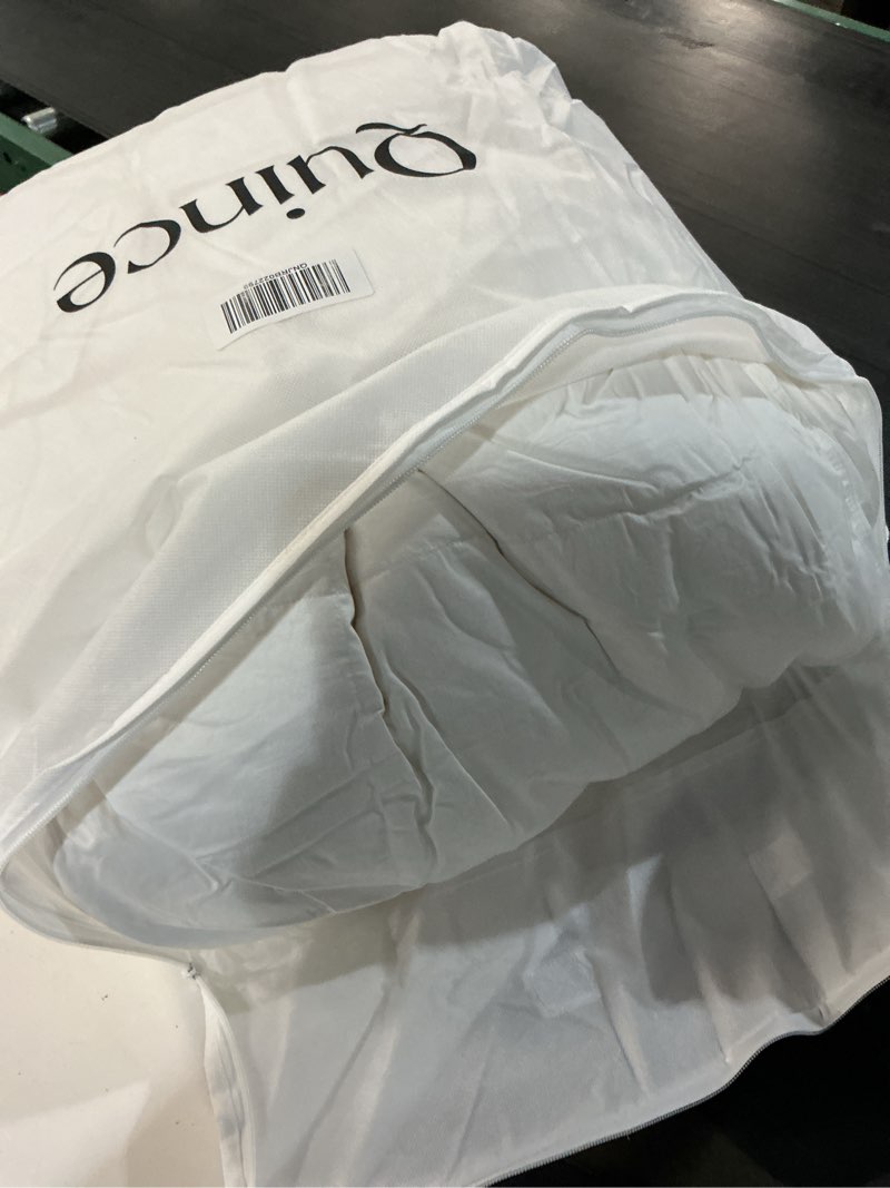 Condition photo showing As Is for luxe goose down duvet insert, king/cal king, white