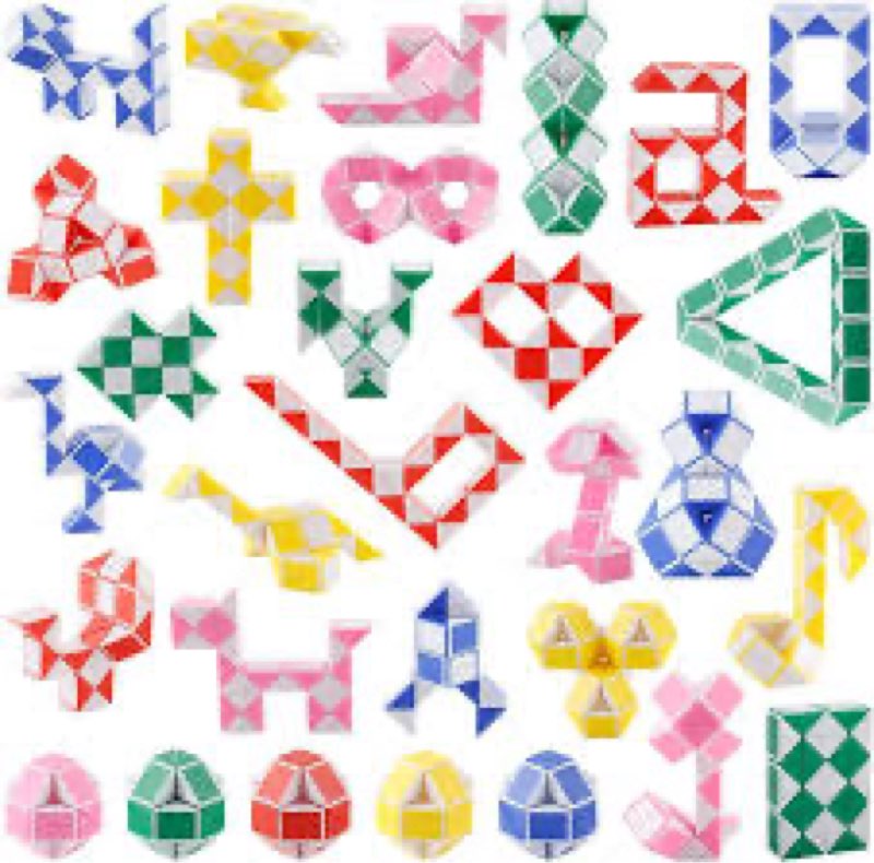 LENDOD 30 Pack Mini Fidget Snake Cube Toys Goodie Bag Stuffers for Kids, Treasure Box Toys for Class