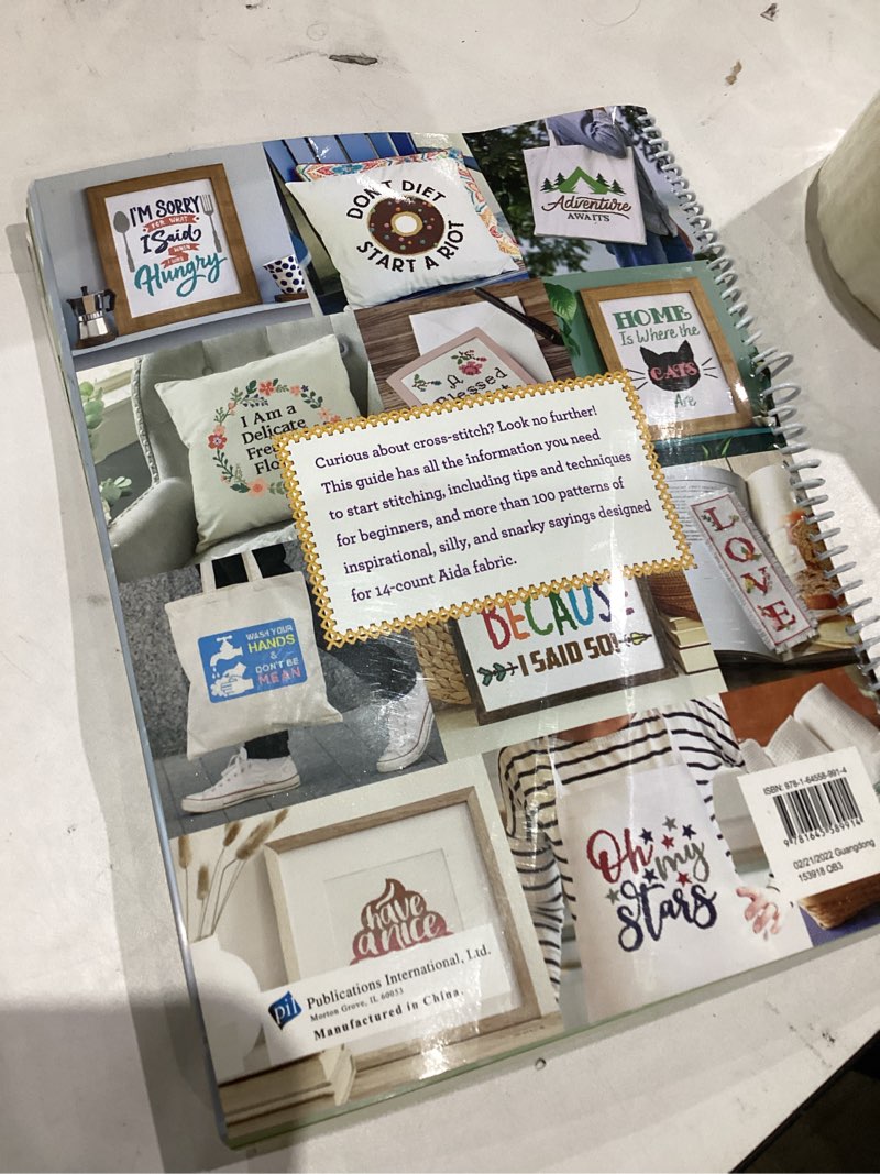 Condition photo showing As Is for A Beginner's Guide to Cross-Stitch: 100 Inspirational, Funny, and Snarky Messages to Stitch