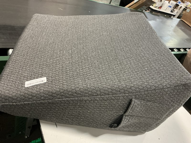 Condition photo showing Good Condition for Bedluxe Wedge Pillow, 12 inch Bed Wedge Pillow, Elevated Body Pillow for Back Support, Acid Reflux, Leg, Neck Pain, Snoring, Triangle Pillow Wedge - Cooling Memory Foam Top, Dark Grey 24*24*12 Inch Dark Grey