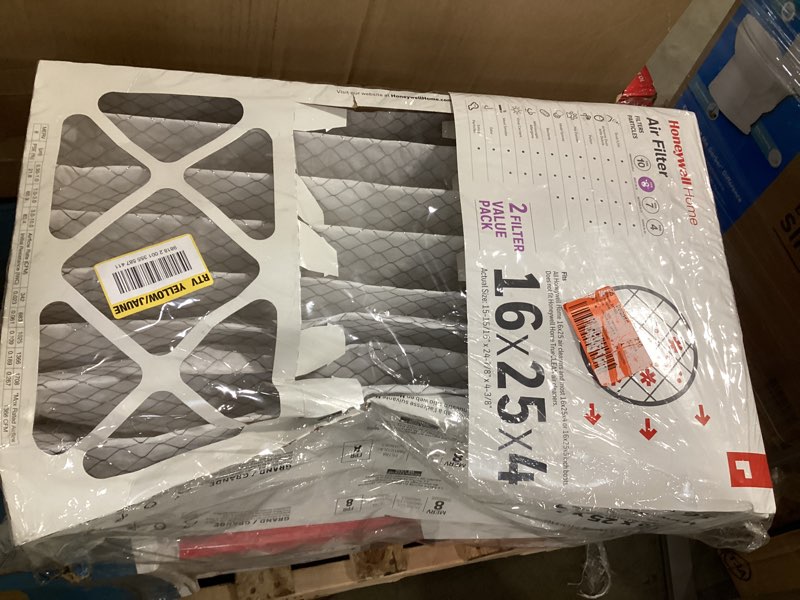 Condition photo showing As Is for 16 x 25 x 4 pleated furnace air filter fpr 8, merv 8 (2-pack)
