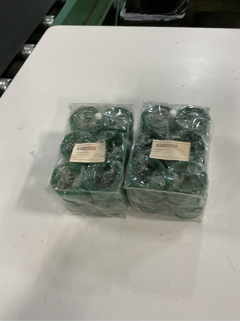 Condition photo showing New/Like New for 2 pack of  skavij indian handmade round metal mesh napkin rings dining parties everyday use serviette holder (green) pack of 24