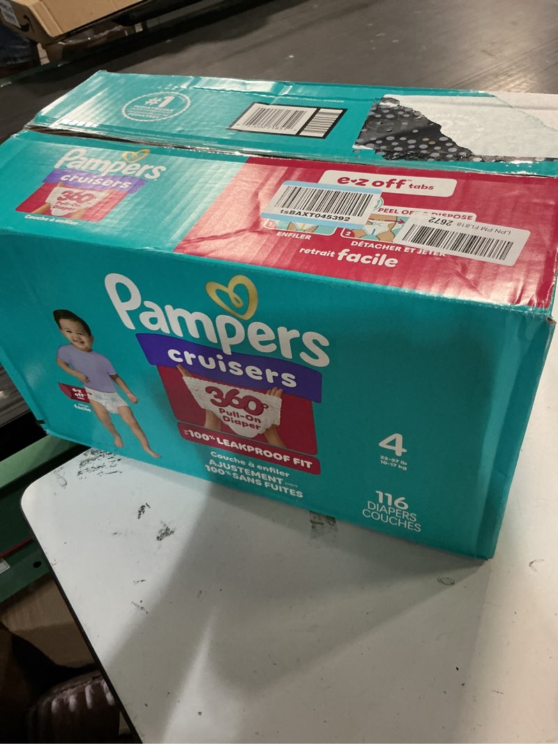 Condition photo showing New/Like New for pampers diapers - cruisers 360 - size 4, 116 count, babyproof up to 100% leakproof pull-on diaper