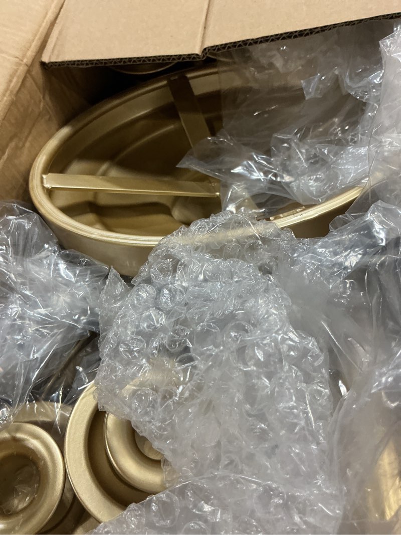 Condition photo showing Good Condition for floor candelabra tall 5 arms candle holders for wedding centerpiece, 48" gold metal candlestick for taper candle and floral centerpiece stand wedding event aisle party