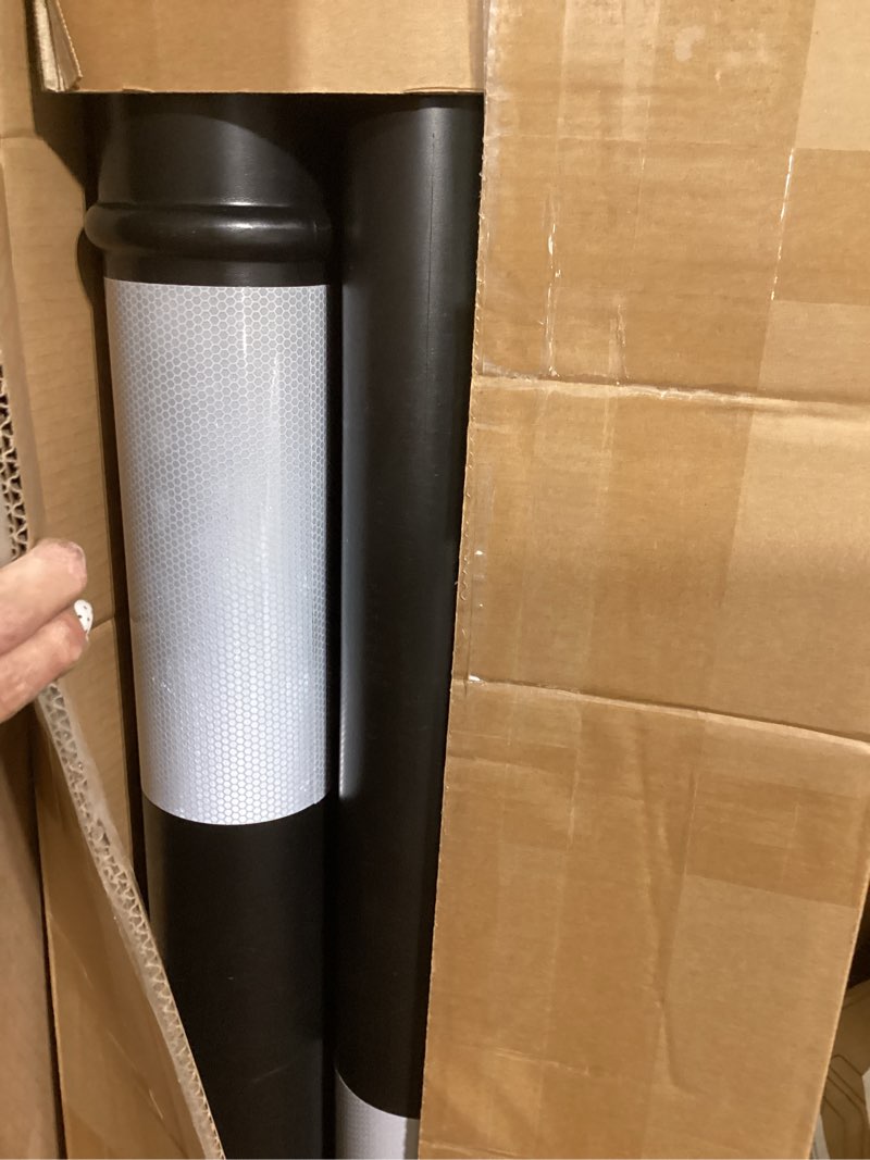 Condition photo showing Good Condition for battife 45" delineator post with base, traffic delineator cones with reflective collar for driving practice, construction work (3, black, 45 inch) 45 inch black 3