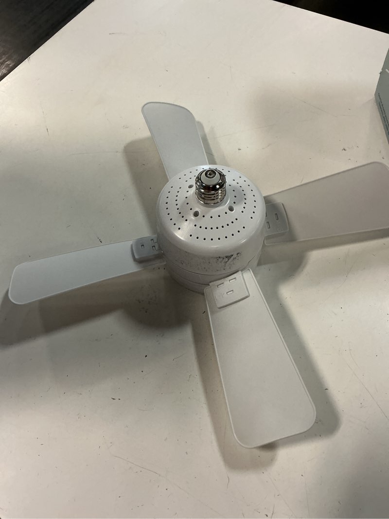 Condition photo showing As Is for bell & howell 6 in. matte white led indoor socket fanlight