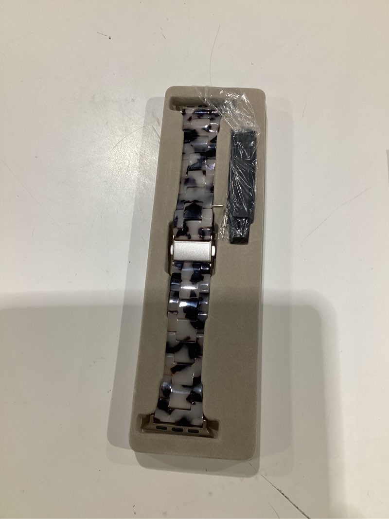 Condition photo showing Good Condition for V-MORO Resin Bands Compatible with Apple Watch Series 11/10 Band 40/41mm Lightweight Fashion Strap Bracelet with Starlight Buckle for iwatch Series SE/9/8/7/6/5/4/3/2/1(Tortoise Stone,38/40/41/42mm) A-Tortoise Stone Flower-Starlight 38mm/40mm/41mm/42mm