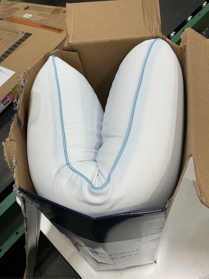 Condition photo showing Good Condition for cool gel cooling pillow for sleeping, standard size cooling memory foam pillow for hot sleepers, reversible ergonomic design, pressure relief, spine alignment, side, back contouring support