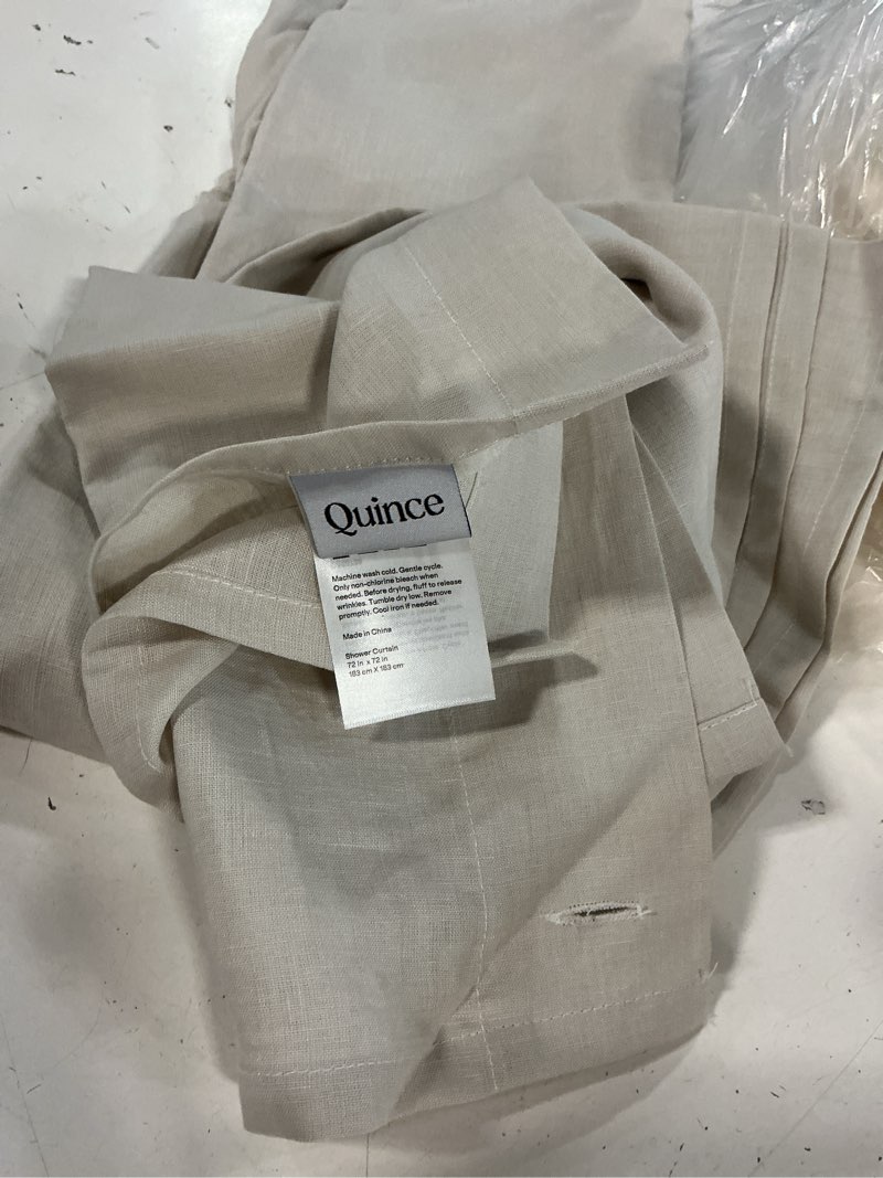 Condition photo showing As Is for quince european linen curtain natural, 72x72 in , 1 piece