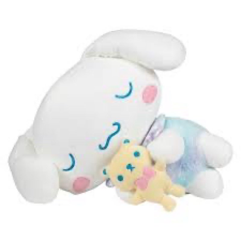 Jazwares Hello Kitty and Friends, Cinnamoroll 18-inch Sleeping Plush with Bear Accessory - Officiall