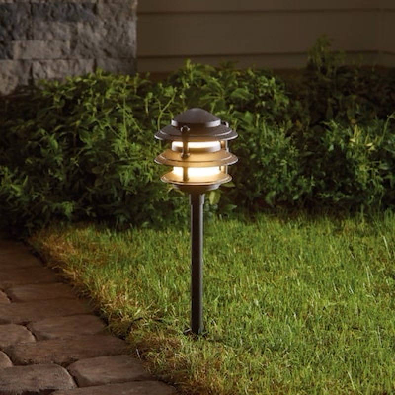 harbor breeze 25 -lumens bronze low voltage hardwired led outdoor path light 3000-k