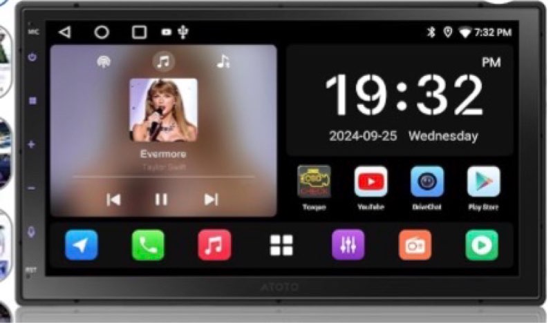 atoto a5l 7inch android double din car stereo, in dash car radio with wi-fi/bluetooth/usb, wireless carplay & wireless android auto, gps tracking, mirror link, hd lrv, a5lg2b7t