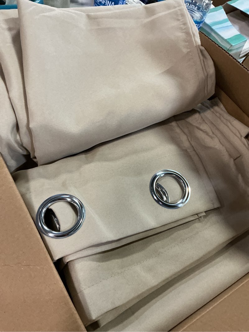 Condition photo showing Good Condition for holidayideas outdoor curtains for patio waterproof, 4 panels - 84 x 84 inch - privacy protection & light filtering curtains grommet outside curtains for porch, gazebo, pergola, backyard (cream) cream 84"w x 84"l (pack of 4) 4
