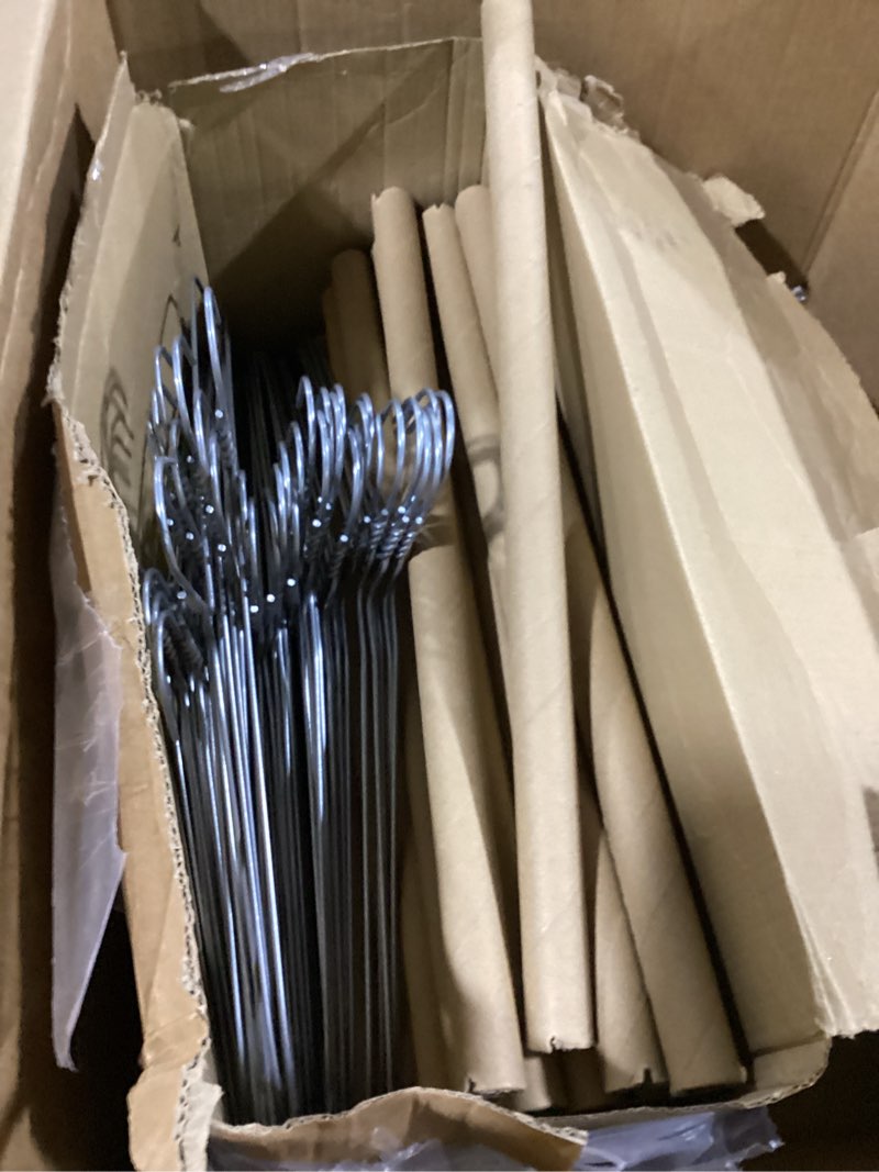 Condition photo showing As Is for didaey 40 sets heavy duty 18" drapery hangers with strong 10.5 gauge alloy steel wire for heavy items (silver) 40 silver