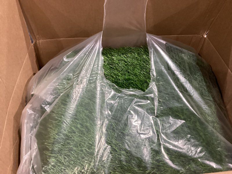 Condition photo showing New/Like New for loobani realistic artificial grass rug indoor outdoor, dog grass mat with drainage holes and replacement artificial grass turf, fake grass for garden lawn landscape balcony decoration, 3 feet x 5 feet