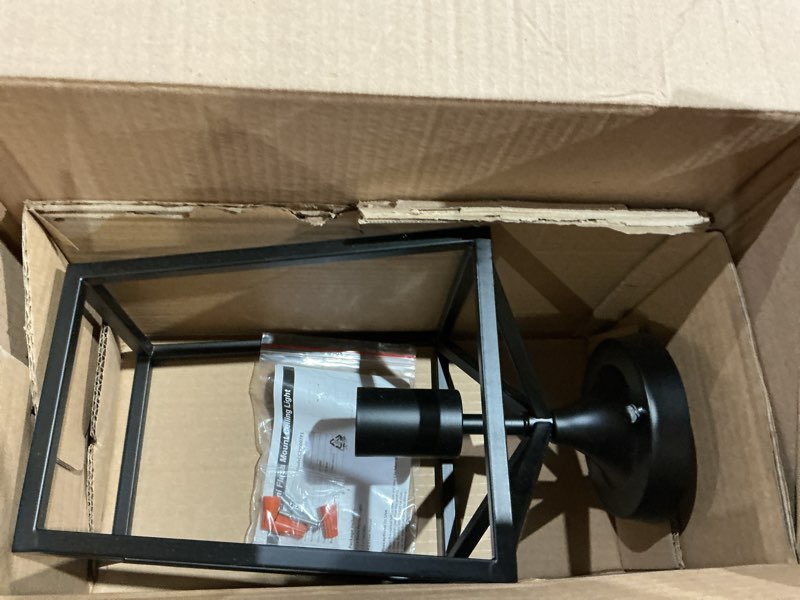Condition photo showing Good Condition for ?upgraded?semi flush mount ceiling light, black industrial ceiling light fixtures, farmhouse light fixture for hallway stairway garage living room dining room balcony?not waterproof, not for outdoor? matte black