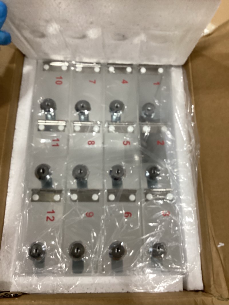 Condition photo showing Good Condition for layhit 12 slots cell phone locker box for classroom clear acrylic cell phone storage cabinet bin with door locks for classroom school students office factory employees