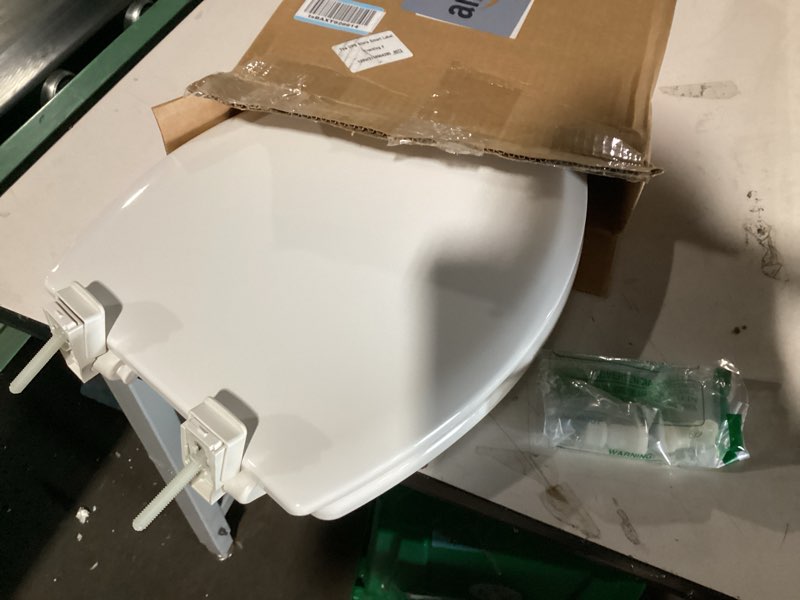 Condition photo showing New/Like New for mayfair nextstep2 toilet seat with toddler potty training seat built-in, slow close, easy clean, magnetic removable kids seat, made in usa, elongated, white