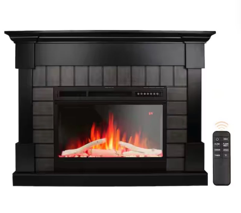 Questions and Answers for R.W.FLAME 50 in. Freestanding Wood Frame Electric Fireplace in Black(incomplete)