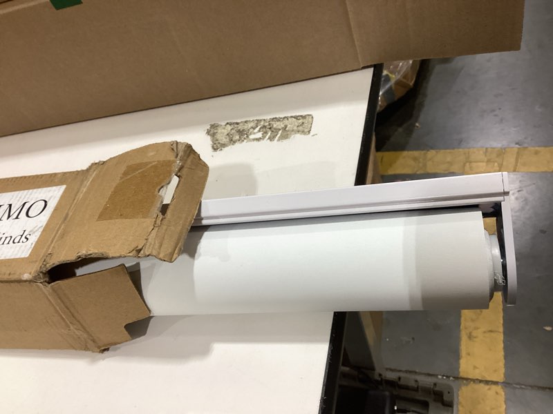 Condition photo showing As Is for genimo 100% blackout roller window shades, window blinds cordless with thermal insulated, uv protection fabric, mini french door blinds for home, bedroom, office, white, 39" w x 72" h white 39"w x 72"h