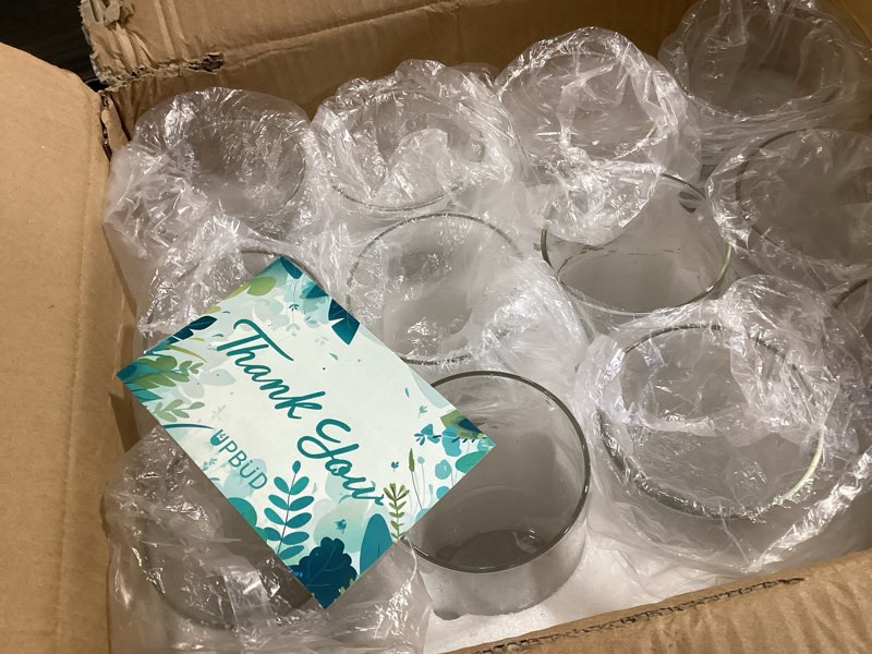 Condition photo showing Good Condition for tbwind 12pcs glass cylinder vases 8 inch tall clear flower vases for centerpieces wedding decoration, hurricane floating candle holder for party table home decor 12 pack 8 inch