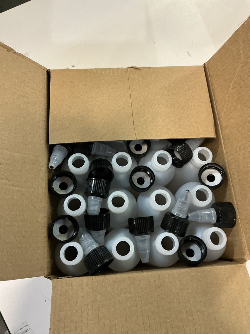 Condition photo showing Good Condition for 20-Pack 4oz/120ml Plastic Boston Squeeze Bottles with Twist Top Cap, White LDPE Bottles for Liquids, Inks, Oils, Crafts, Kitchen, Househol