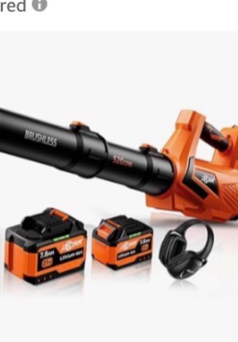 leaf blower cordless - 650cfm brushless motor leaf blower with 6-speed control & ergonomic handle - 