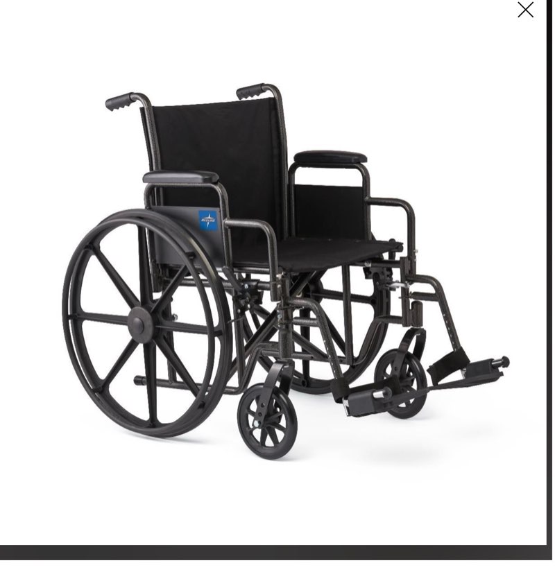 Medline Guardian K1 Wheelchair SA Arm/Leg 16in Seat 1Ct