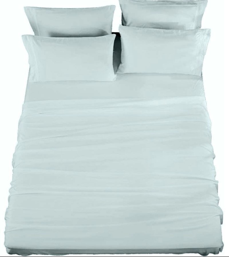 6-pc Microfiber Queen Sheet Set Pale Blue