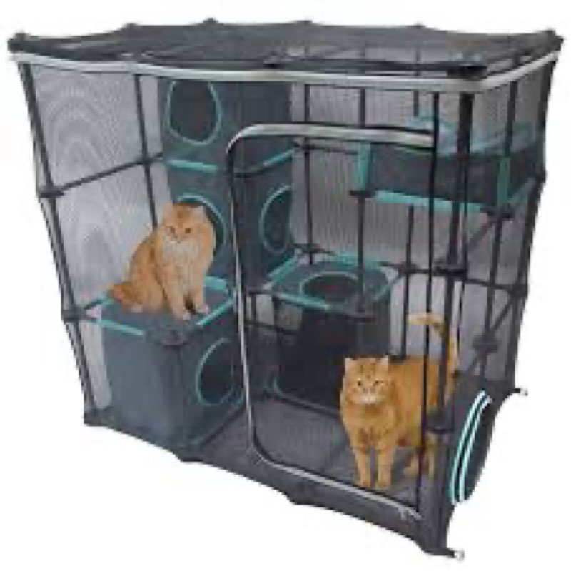 kitty city outdoor catio furniture and play kits for cats, outdoor mega kit