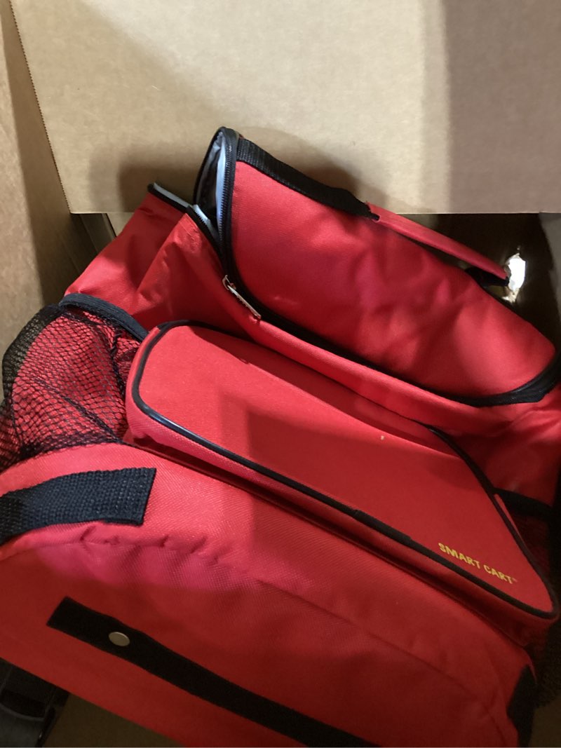Condition photo showing Good Condition for dbest products ultra compact cooler smart cart, red insulated collapsible rolling tailgate bbq beach summer