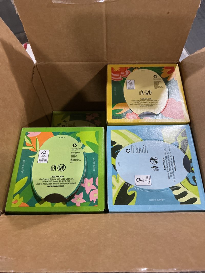 Condition photo showing Good Condition for kleenex ultra soft facial tissues, 8 cube boxes, 80 tissues per box, 3-ply, packaging may vary white 80 tissues (pack of 8)