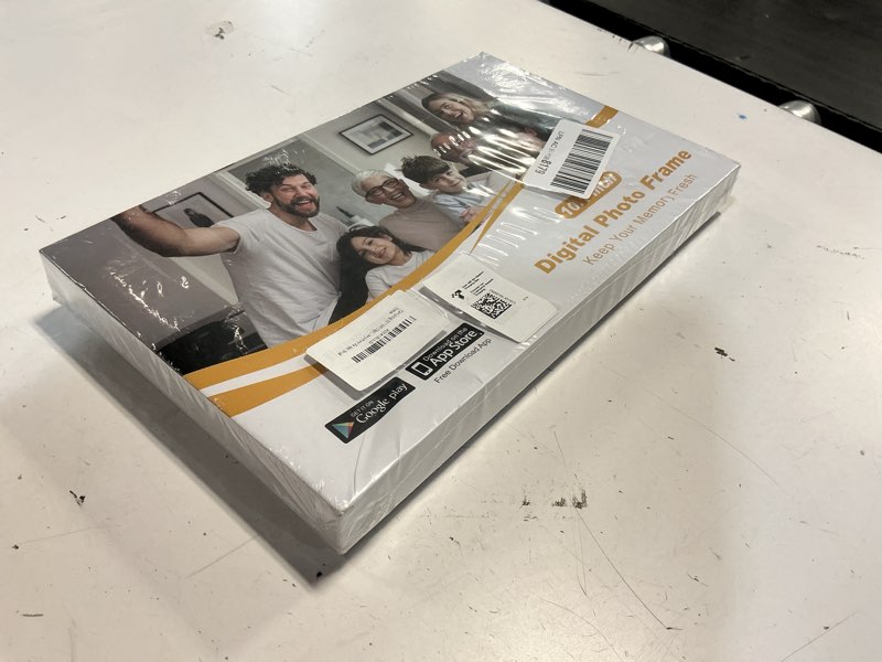 Condition photo showing New/Like New for canupdog 10.1 wifi digital picture frame, ips touch screen smart cloud digital photo frame with 16gb storage, wall mountable, auto-rotate, share photos from anywhere via app, email 10.1 inch wooden new