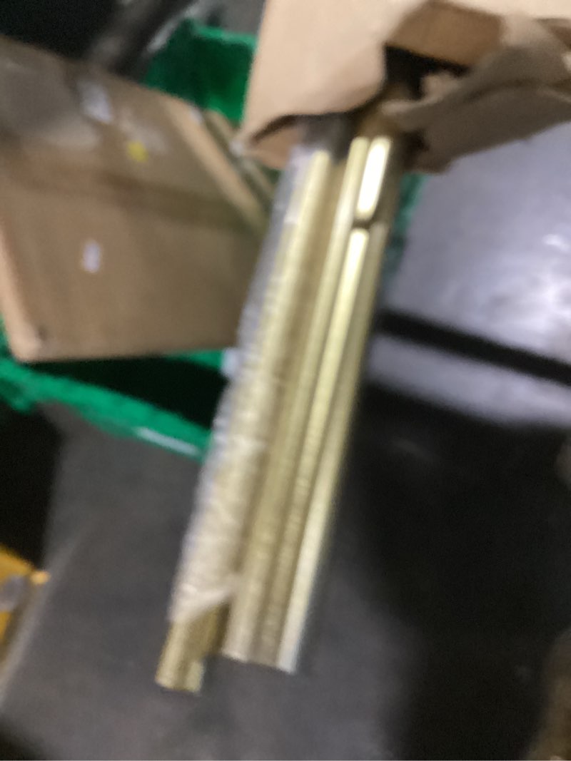 Condition photo showing Good Condition for mode cambria designer series - premium 5 foot custom double curtain rod - 1-1/8 inch large diameter - non-adjustable for a seamless look - premium designer brackets and end caps - brushed gold finish brushed gold 5 feet