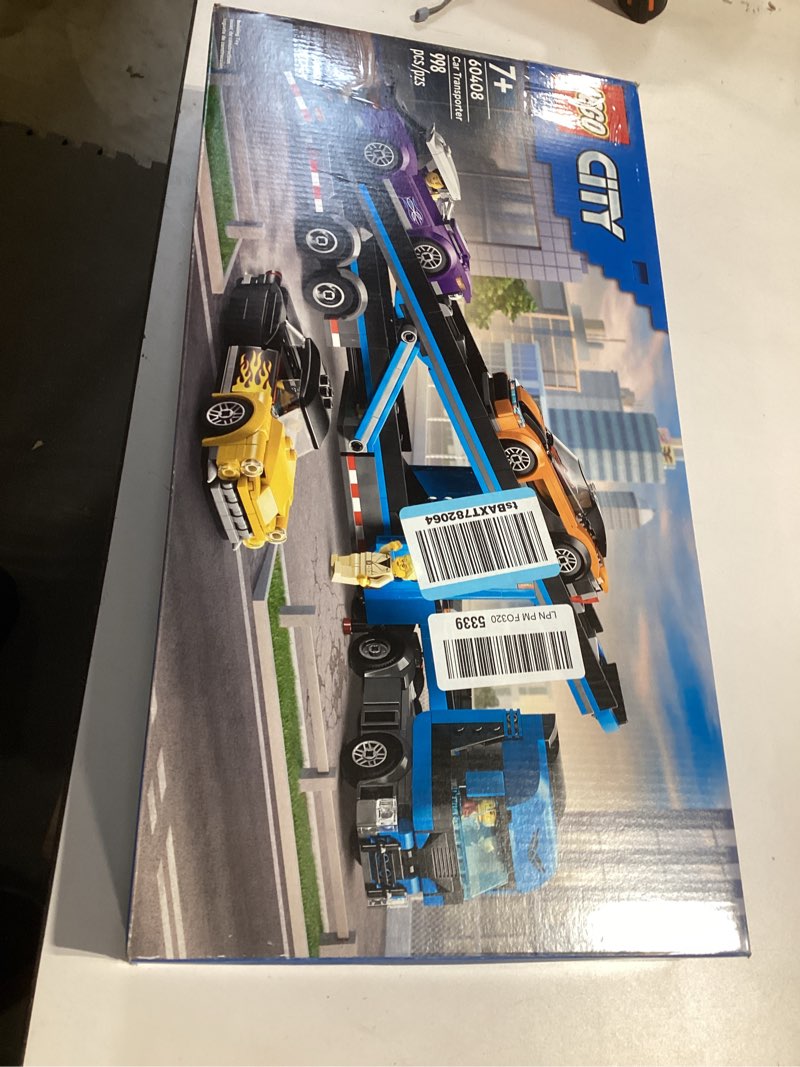 Condition photo showing As Is for LEGO City Car Transporter Truck with Sports Cars Building Toy Set - Semi Truck Toy with Carrier & Trailer for Boys & Girls, Ages 7+ - Gift Idea for Kids - 60408 Incomplete 